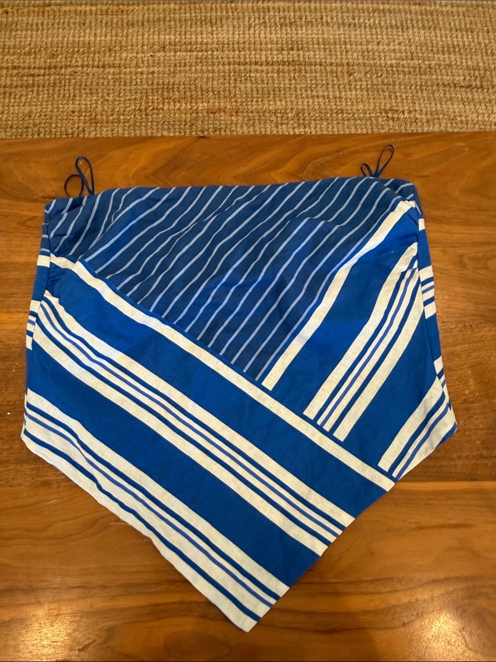 ZARA NWT Blue and White Striped Bandana Top